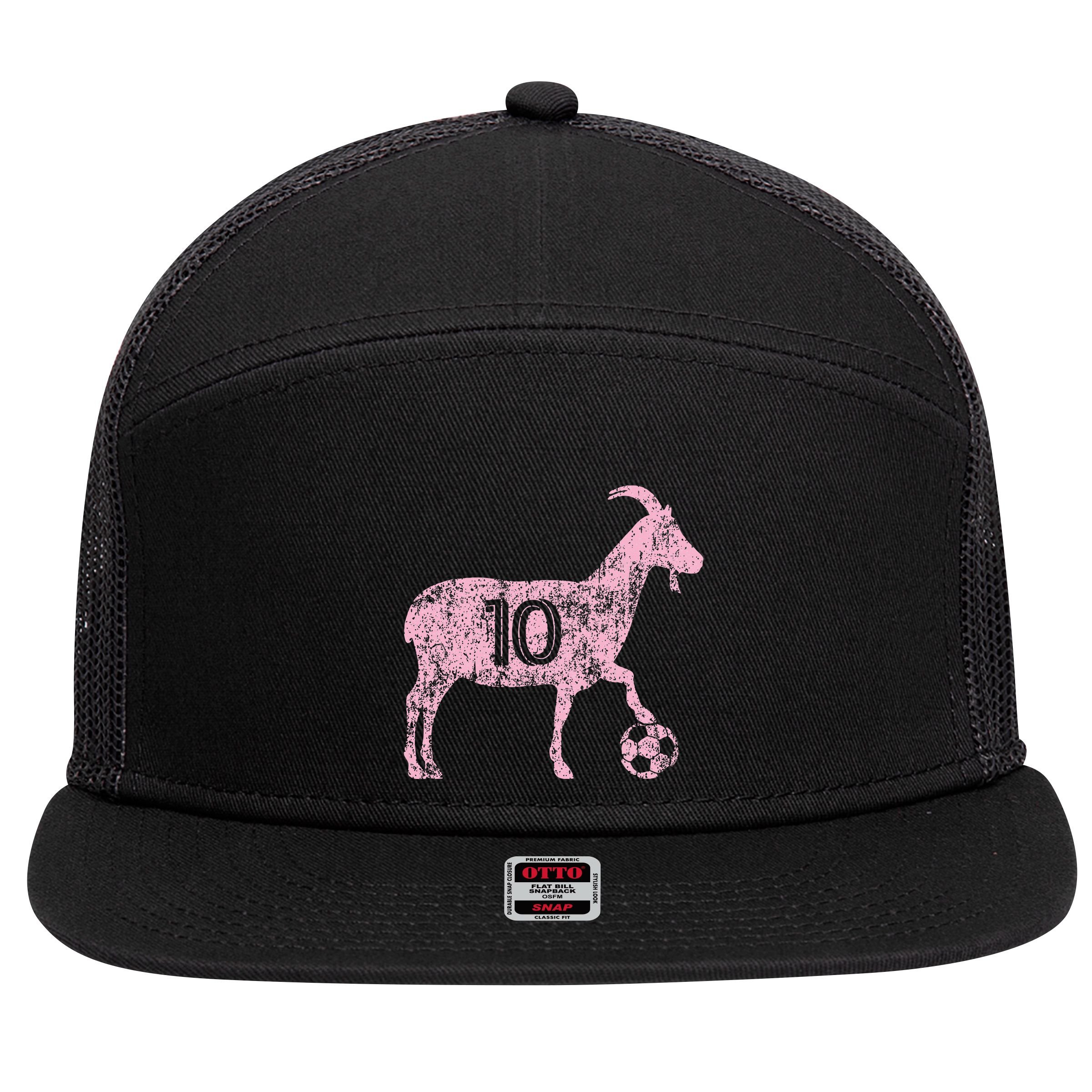 Goat 10 Funny Soccer 7 Panel Mesh Trucker Snapback Hat