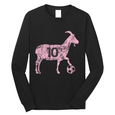 Goat 10 Funny Soccer Long Sleeve Shirt