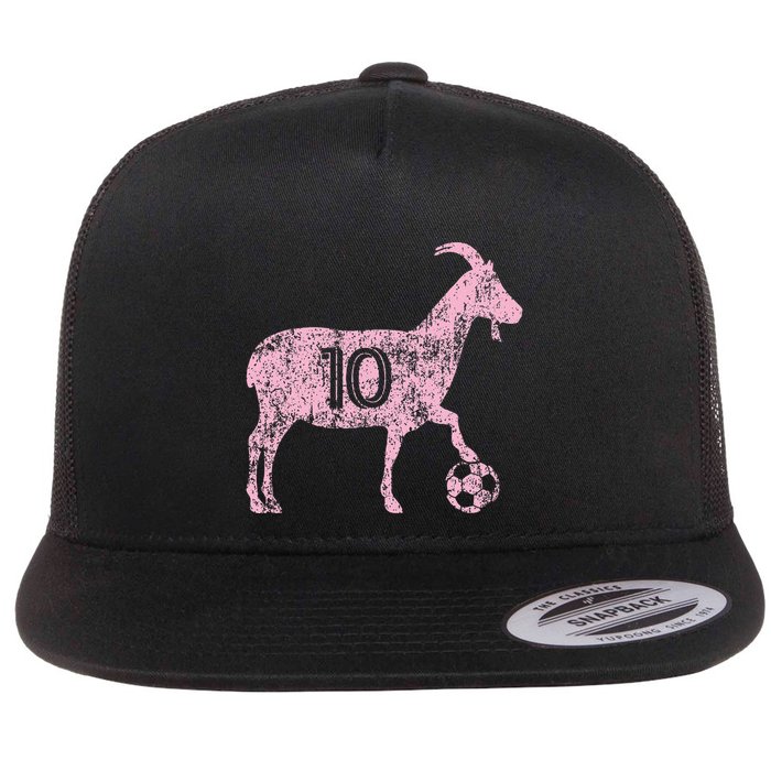 Goat 10 Funny Soccer Flat Bill Trucker Hat