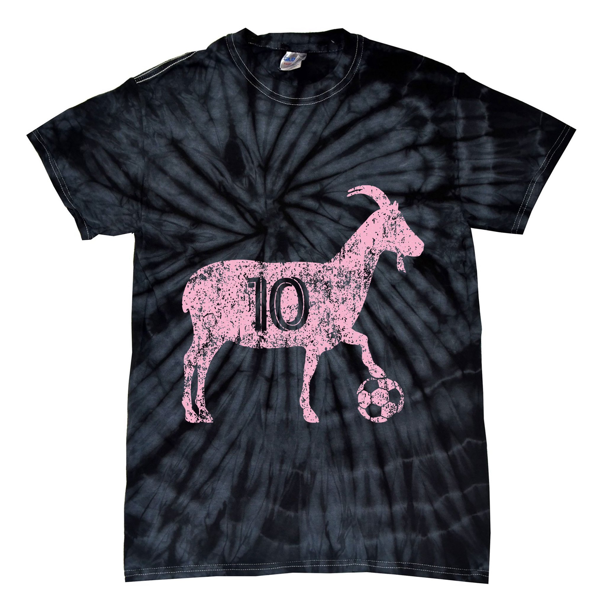 Goat 10 Funny Soccer Tie-Dye T-Shirt