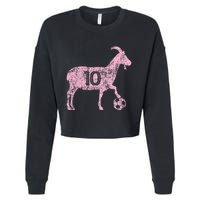 Goat 10 Funny Soccer Cropped Pullover Crew