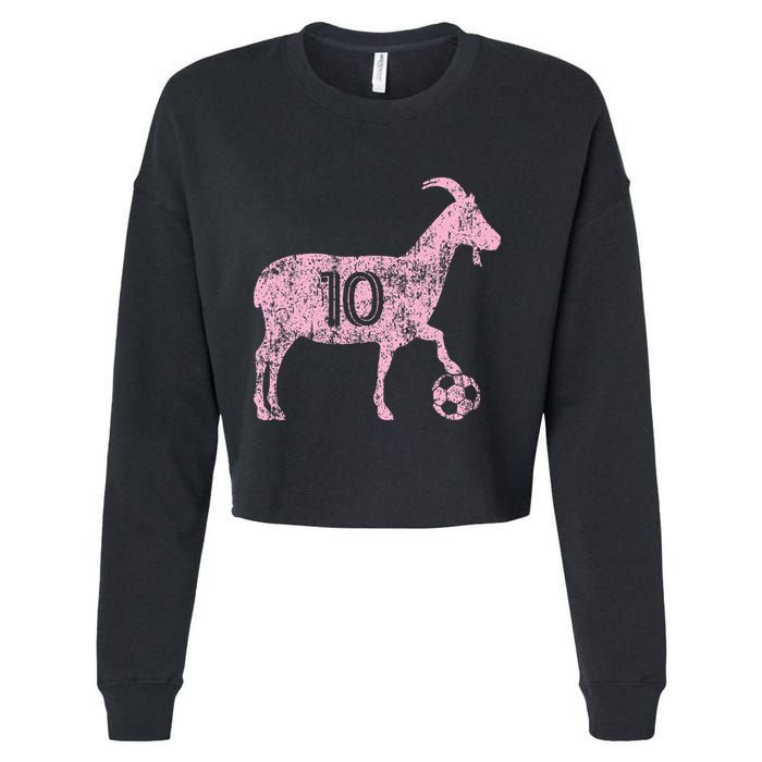 Goat 10 Funny Soccer Cropped Pullover Crew