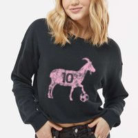 Goat 10 Funny Soccer Cropped Pullover Crew