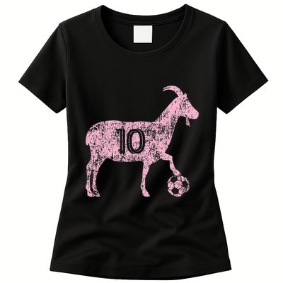 Goat 10 Funny Soccer Womens T-Shirt