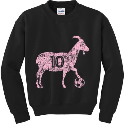 Goat 10 Funny Soccer Kids Sweatshirt