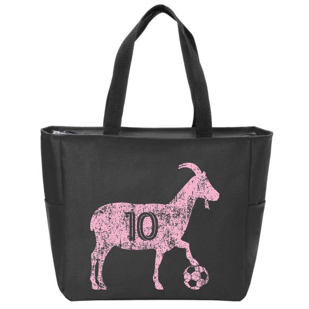 Goat 10 Funny Soccer Zip Tote Bag