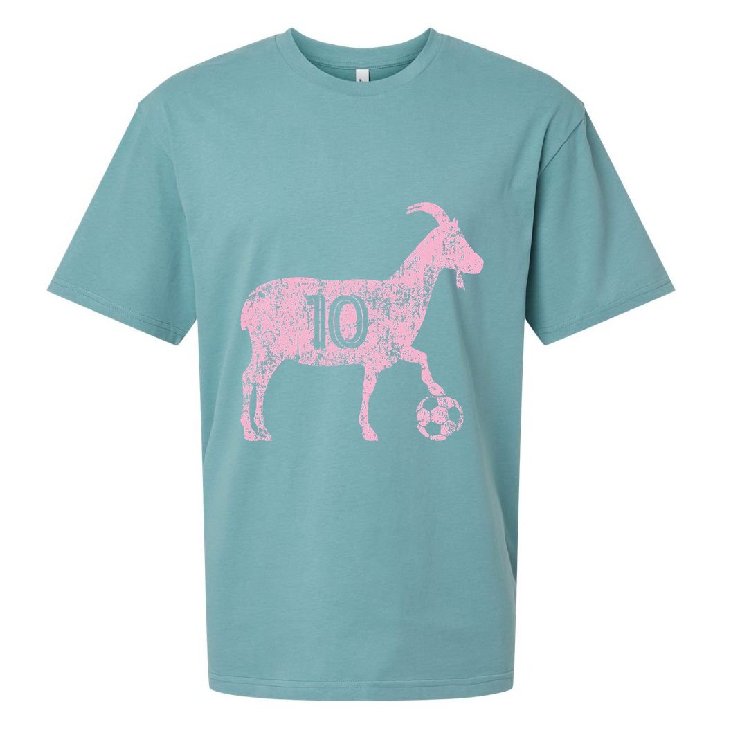 Goat 10 Funny Soccer Sueded Cloud Jersey T-Shirt