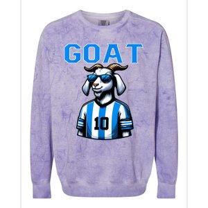 Goat 10 Funny Soccer Colorblast Crewneck Sweatshirt