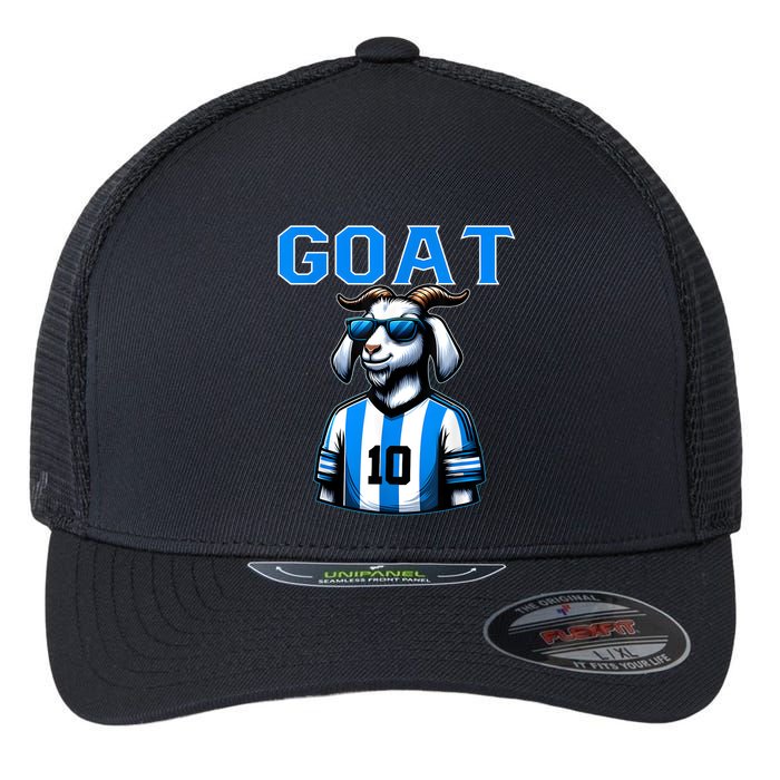 Goat 10 Funny Soccer Flexfit Unipanel Trucker Cap