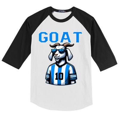 Goat 10 Funny Soccer Kids Colorblock Raglan Jersey