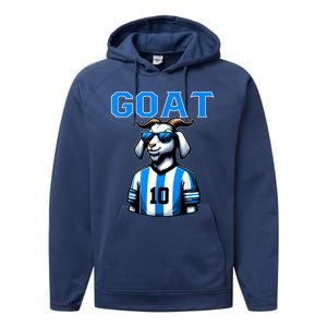 Goat 10 Funny Soccer Performance Fleece Hoodie