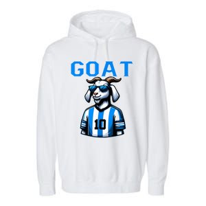 Goat 10 Funny Soccer Garment-Dyed Fleece Hoodie