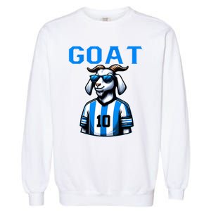 Goat 10 Funny Soccer Garment-Dyed Sweatshirt