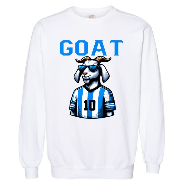 Goat 10 Funny Soccer Garment-Dyed Sweatshirt