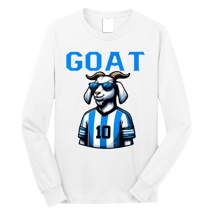 Goat 10 Funny Soccer Long Sleeve Shirt