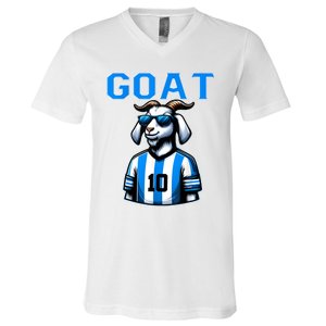 Goat 10 Funny Soccer V-Neck T-Shirt