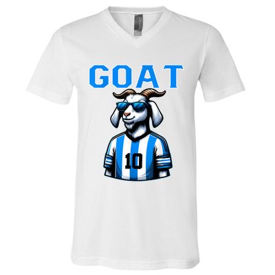 Goat 10 Funny Soccer V-Neck T-Shirt