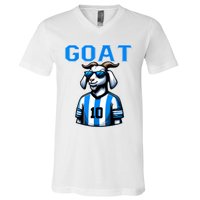 Goat 10 Funny Soccer V-Neck T-Shirt