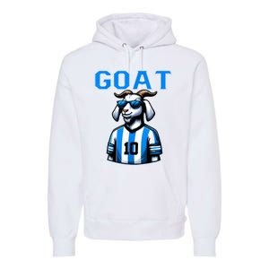 Goat 10 Funny Soccer Premium Hoodie