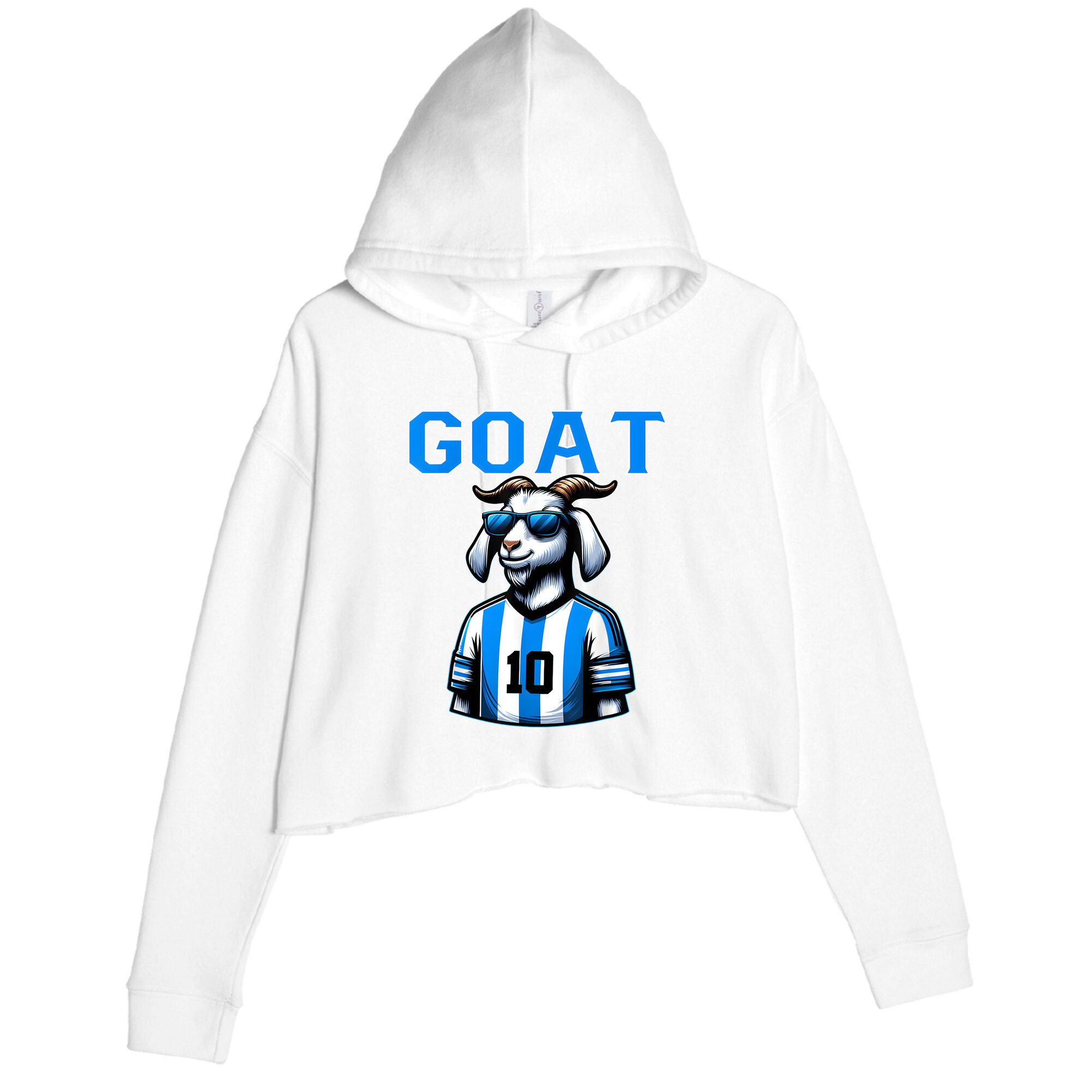 Goat 10 Funny Soccer Crop Fleece Hoodie