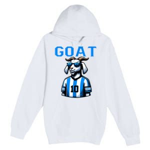 Goat 10 Funny Soccer Premium Pullover Hoodie