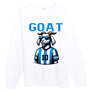 Goat 10 Funny Soccer Premium Crewneck Sweatshirt