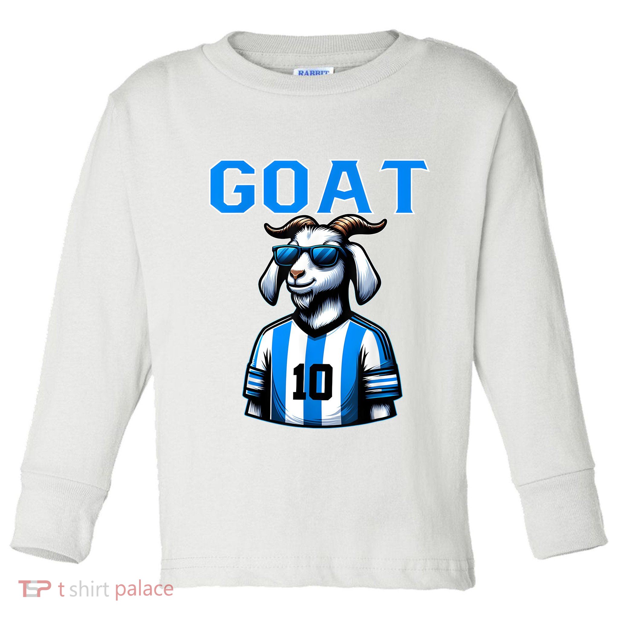 Goat 10 Funny Soccer Toddler Long Sleeve Shirt