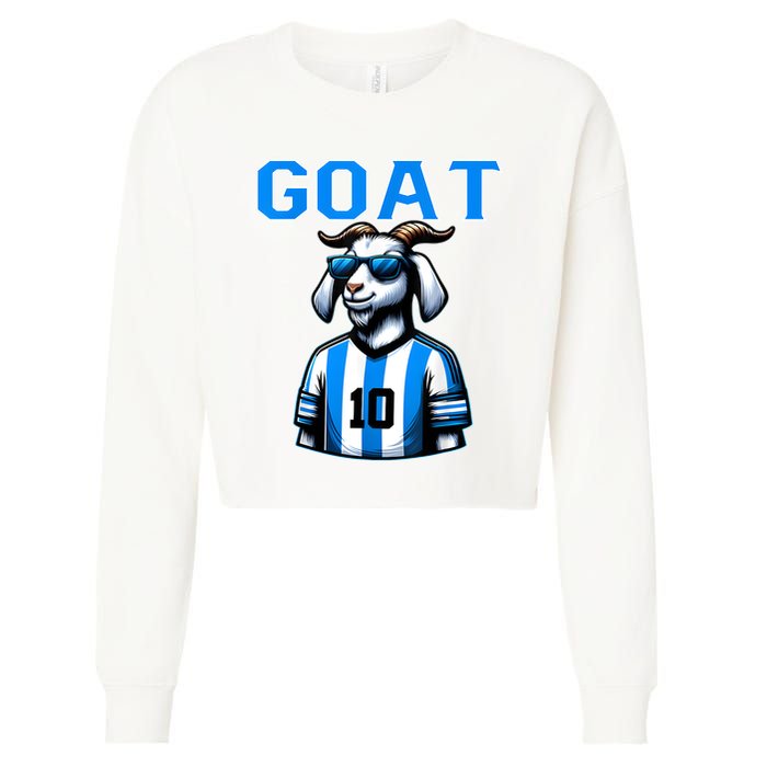 Goat 10 Funny Soccer Cropped Pullover Crew
