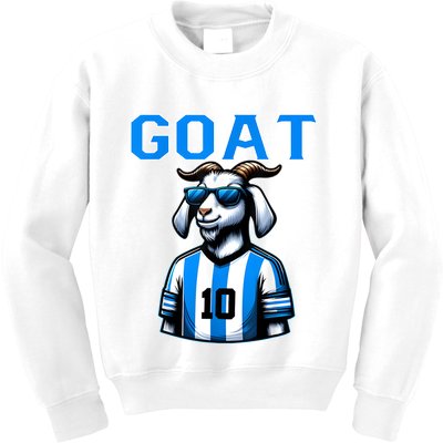 Goat 10 Funny Soccer Kids Sweatshirt