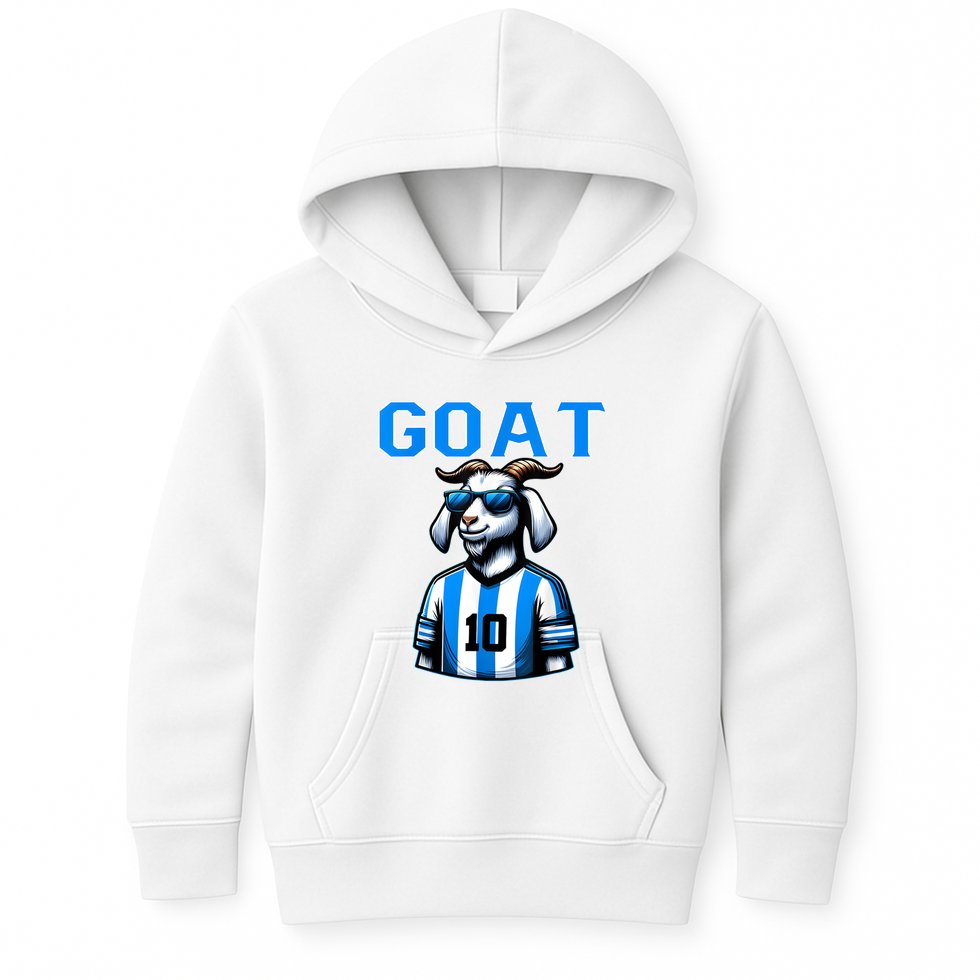 Goat 10 Funny Soccer Kids Hoodie