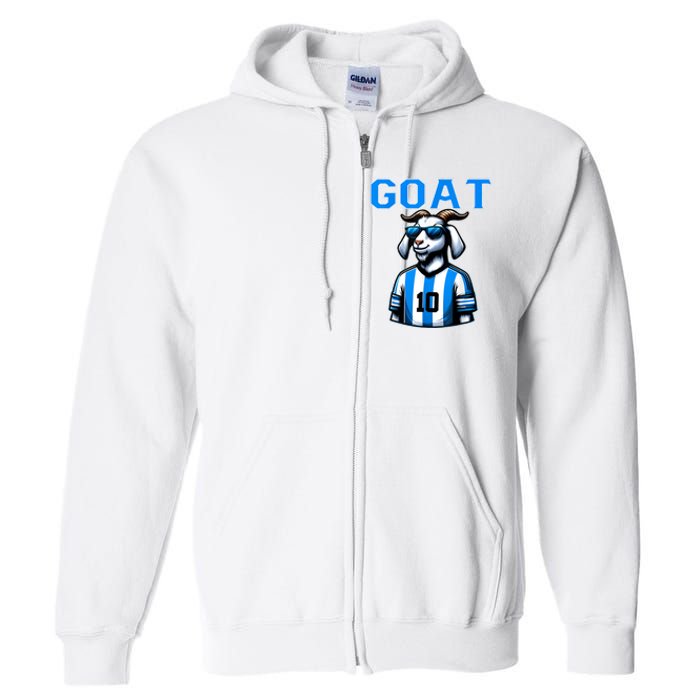 Goat 10 Funny Soccer Full Zip Hoodie