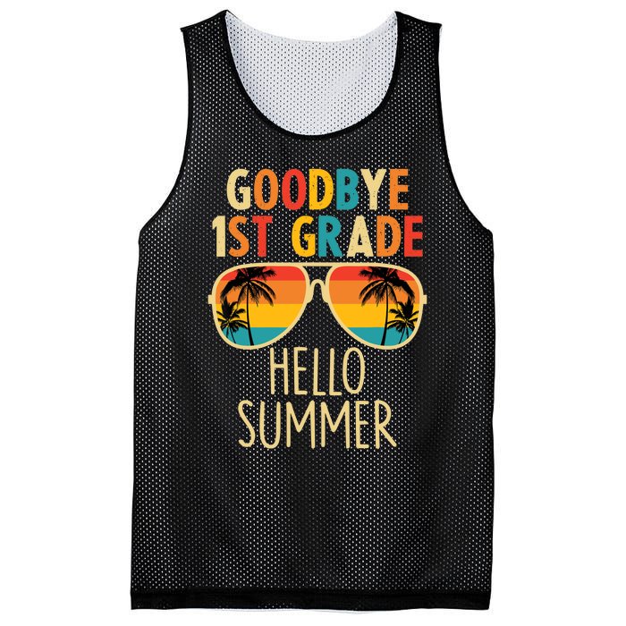 Goodbye 1st Grade Hello Summer Last Day Of School Boy Mesh Reversible Basketball Jersey Tank