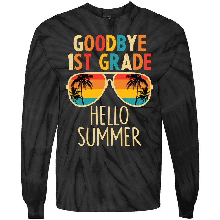 Goodbye 1st Grade Hello Summer Last Day Of School Boy Tie-Dye Long Sleeve Shirt