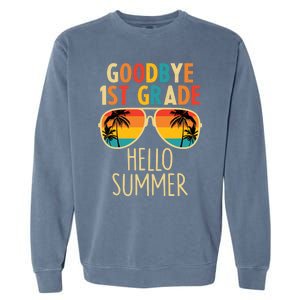 Goodbye 1st Grade Hello Summer Last Day Of School Boy Garment-Dyed Sweatshirt