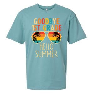 Goodbye 1st Grade Hello Summer Last Day Of School Boy Sueded Cloud Jersey T-Shirt