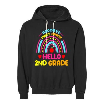 Goodbye 1st Grade Hello 2nd Grade Graduation Garment-Dyed Fleece Hoodie