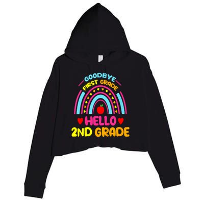 Goodbye 1st Grade Hello 2nd Grade Graduation Crop Fleece Hoodie