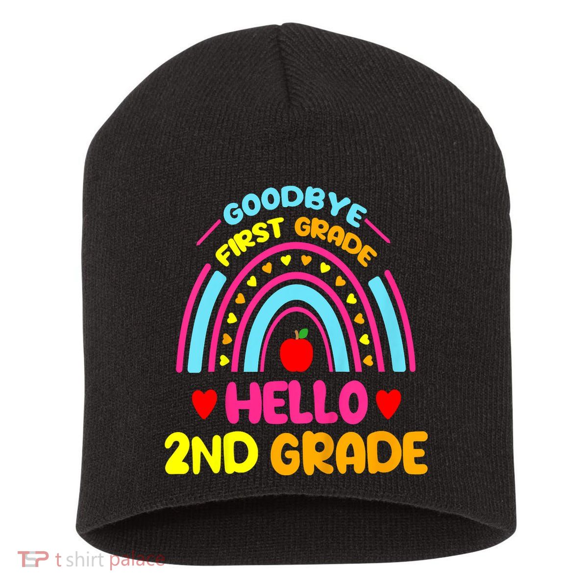 Goodbye 1st Grade Hello 2nd Grade Graduation Short Acrylic Beanie