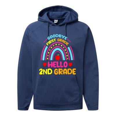 Goodbye 1st Grade Hello 2nd Grade Graduation Performance Fleece Hoodie