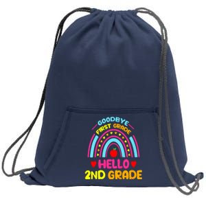 Goodbye 1st Grade Hello 2nd Grade Graduation Sweatshirt Cinch Pack Bag