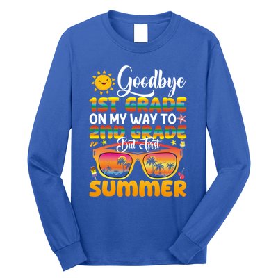 Goodbye 1st Grade Graduation To 2nd Grade Hello Summer Gift Long Sleeve Shirt