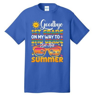 Goodbye 1st Grade Graduation To 2nd Grade Hello Summer Gift Tall T-Shirt