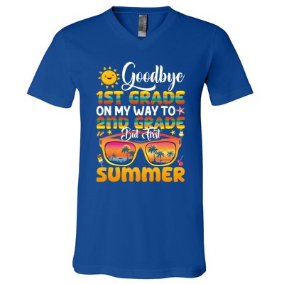 Goodbye 1st Grade Graduation To 2nd Grade Hello Summer Gift V-Neck T-Shirt