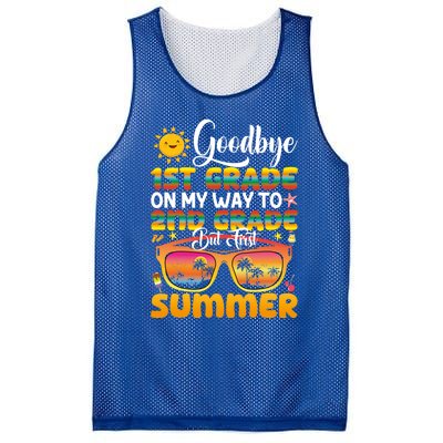 Goodbye 1st Grade Graduation To 2nd Grade Hello Summer Gift Mesh Reversible Basketball Jersey Tank