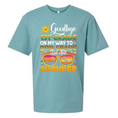 Goodbye 1st Grade Graduation To 2nd Grade Hello Summer Gift Sueded Cloud Jersey T-Shirt