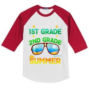 Goodbye 1st Grade Way To 2nd Grade First Summer Graduation Kids Colorblock Raglan Jersey