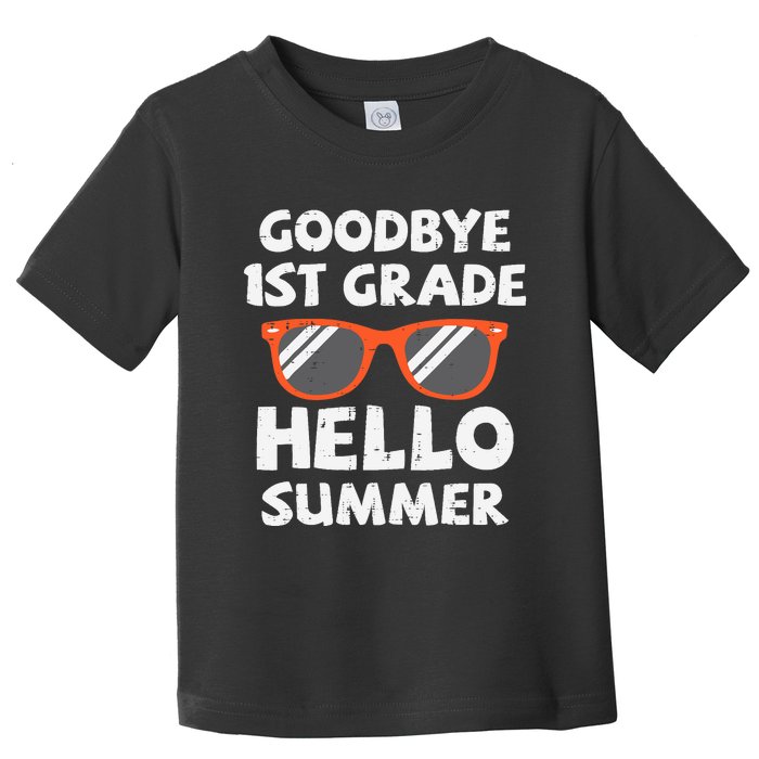 Goodbye 1st Grade Hello Summer Last Day Of School Boy Toddler T-Shirt