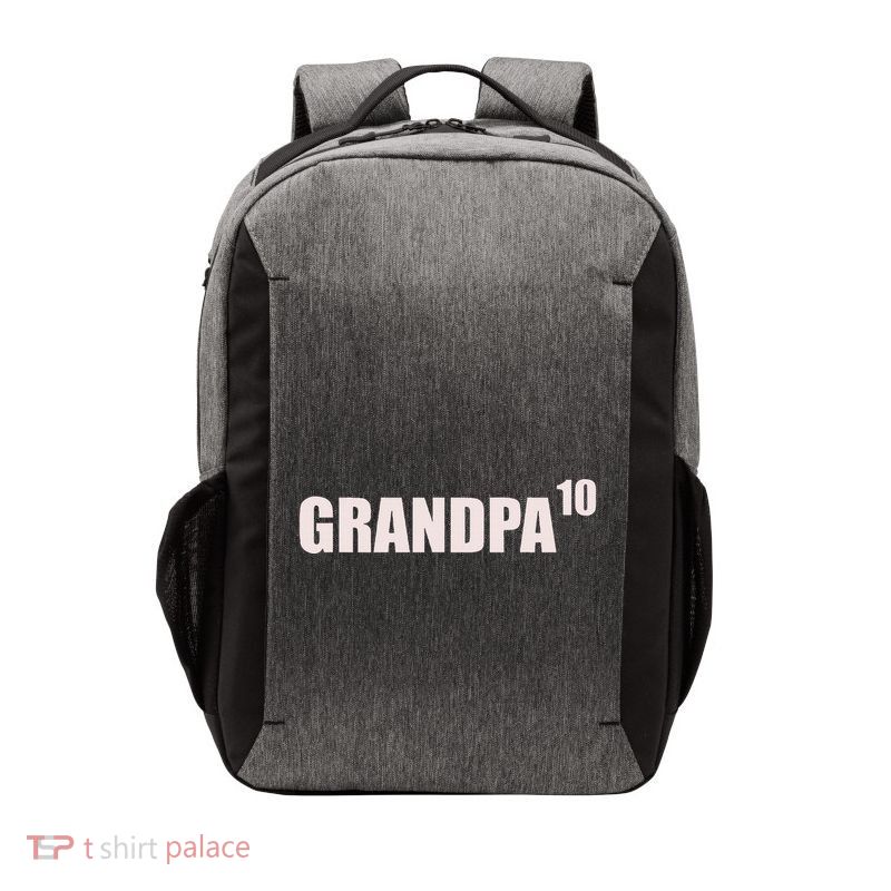 Grandpa 10 Grandkids 10th Time Cubed Grandpa Of Ten Vector Backpack