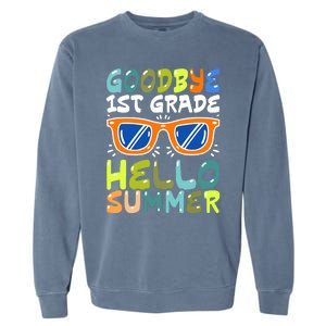 Goodbye 1st Grade Hello Summer Last Day Of School Boy Garment-Dyed Sweatshirt