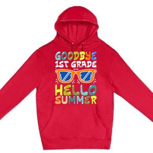 Goodbye 1st Grade Hello Summer Last Day Of School Boy Premium Pullover Hoodie